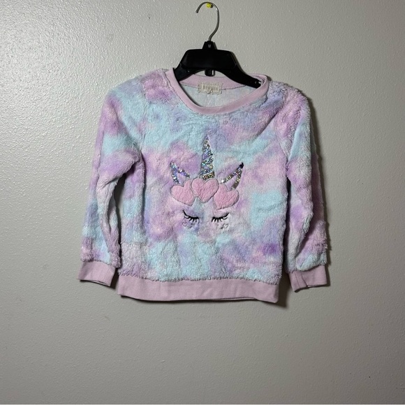btween Other - Btween Girls Kids Unicorn Multicolor Faux Fur Pullover Sweater size 10.